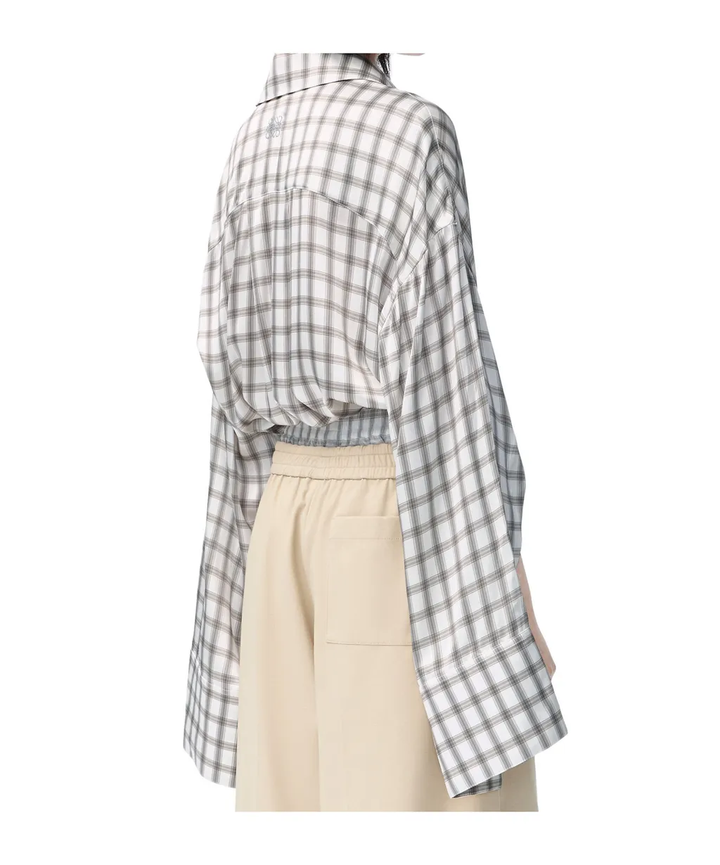 Checked Satin Shirt