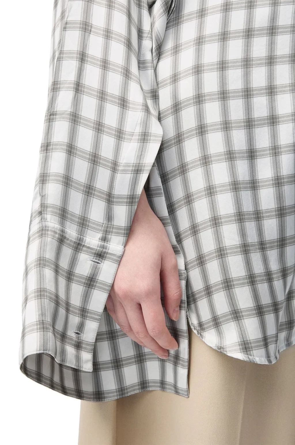 Checked Satin Shirt