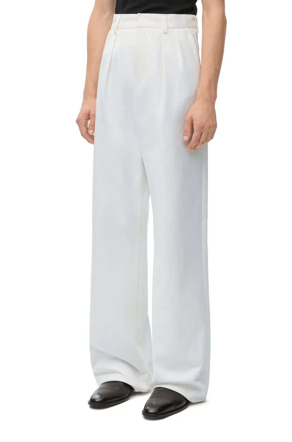 Logo Patch Pleated Trousers