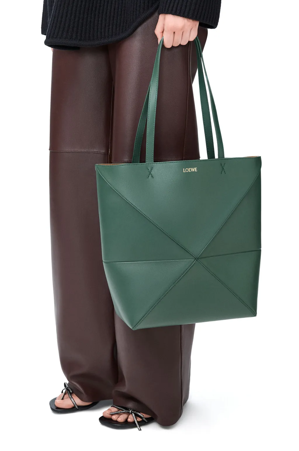 Puzzle Fold Medium Top Handle Bag