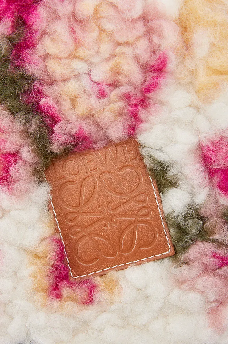 Floral-Motif Logo-Patch Scarf