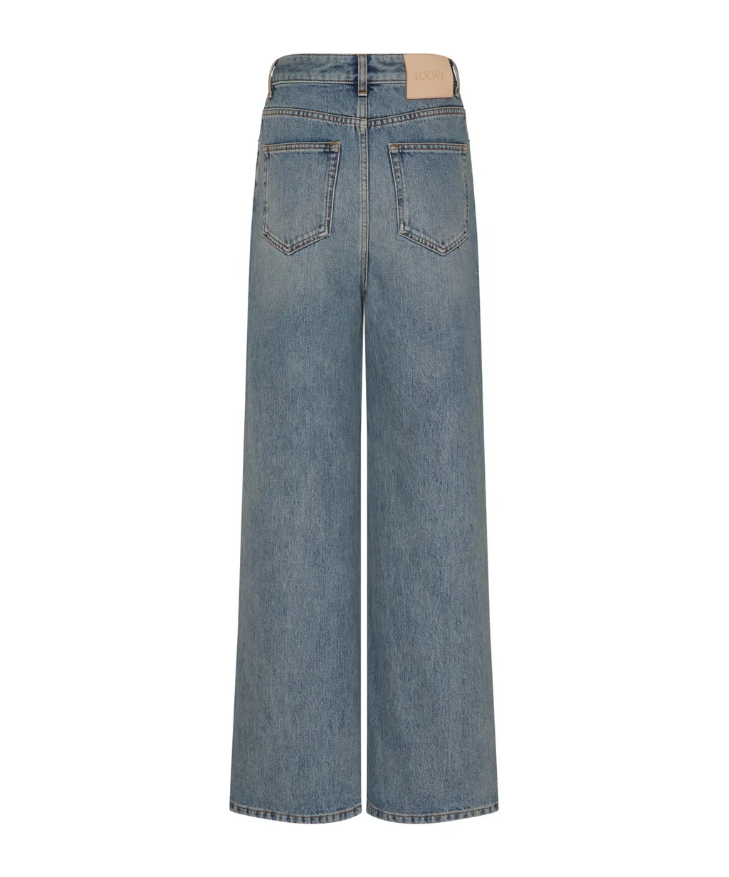 Belt-Loop Wide-Leg Jeans