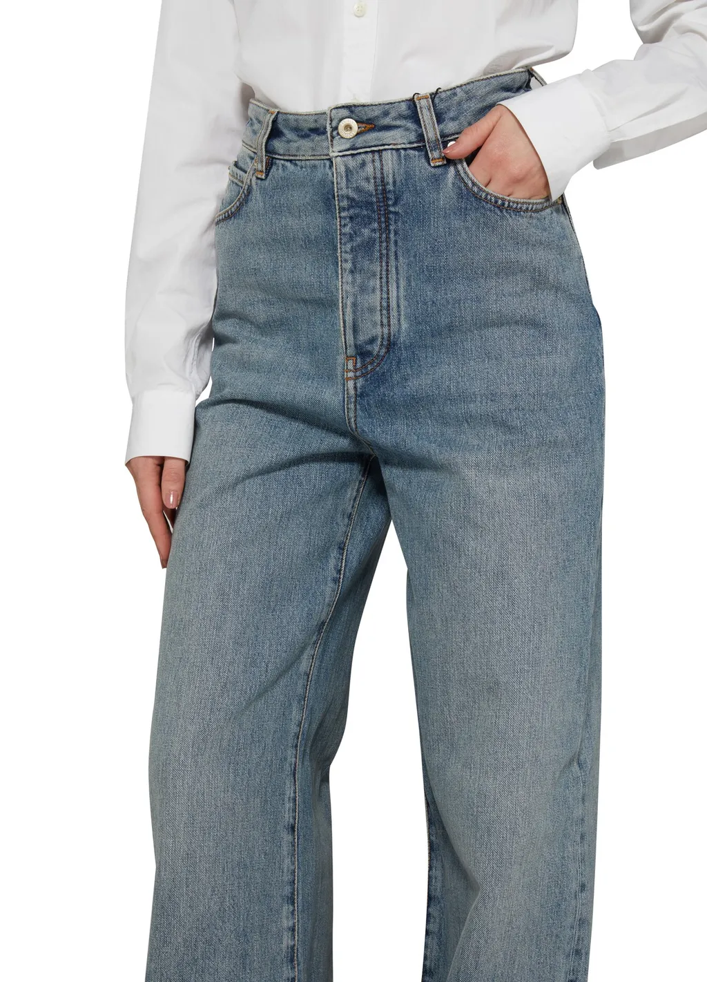 Belt-Loop Wide-Leg Jeans
