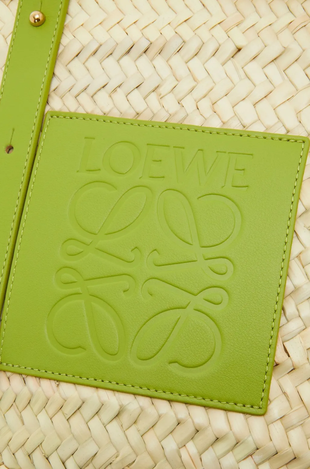 Basket Bag In Palm Leaf And Calfskin