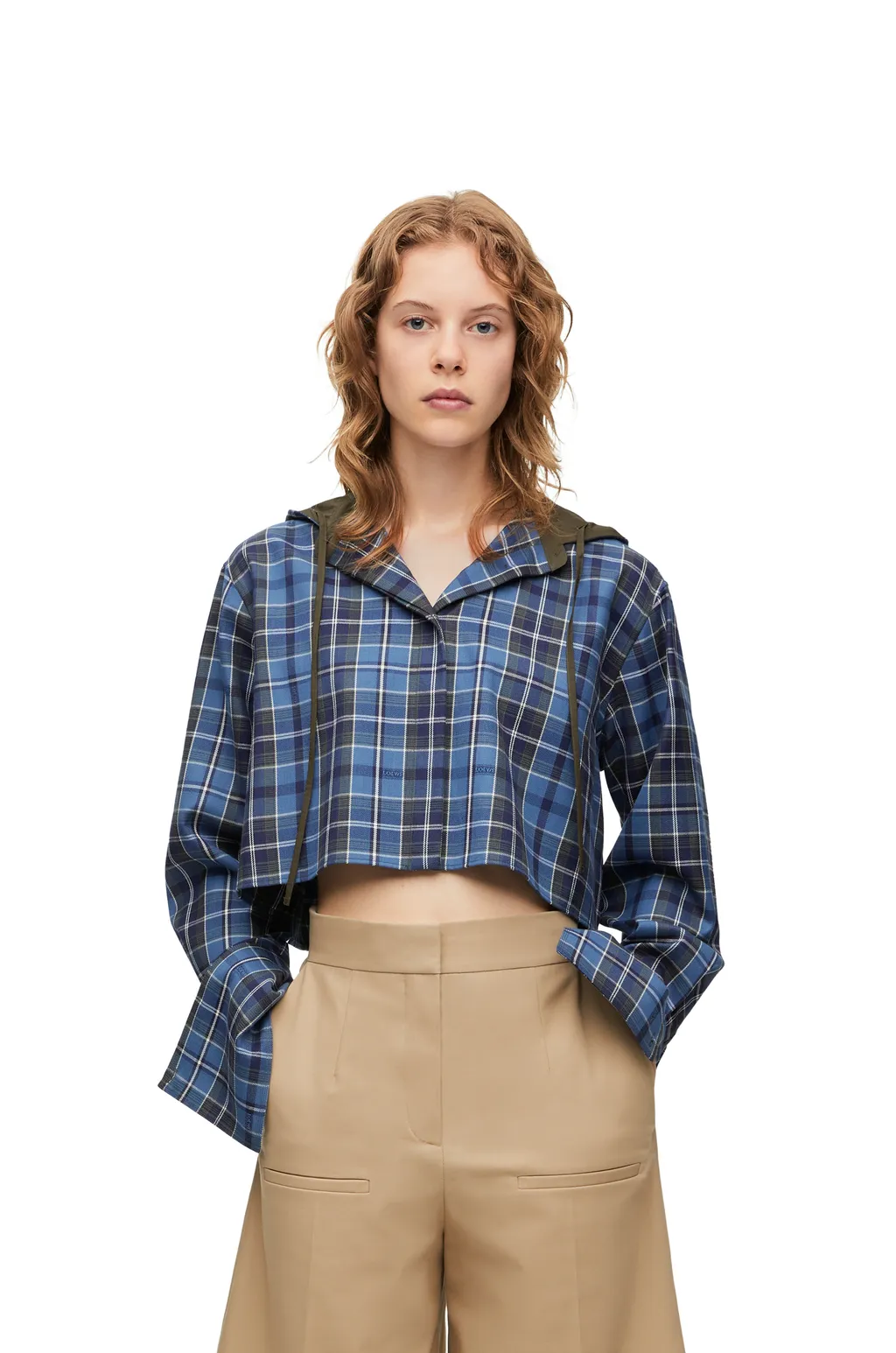 Cropped Hooded Shirt