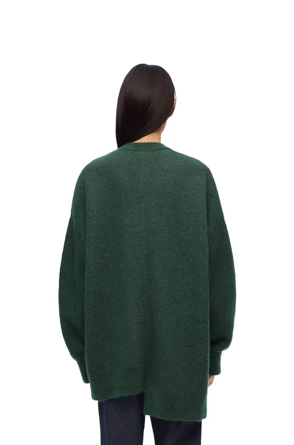Asymmetric Cardigan In Mohair And Wool