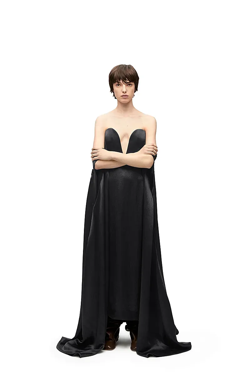 Bustier Dress In Technical Satin
