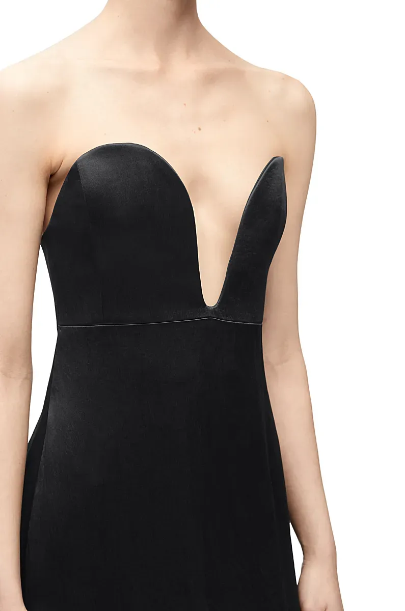 Bustier Dress In Technical Satin