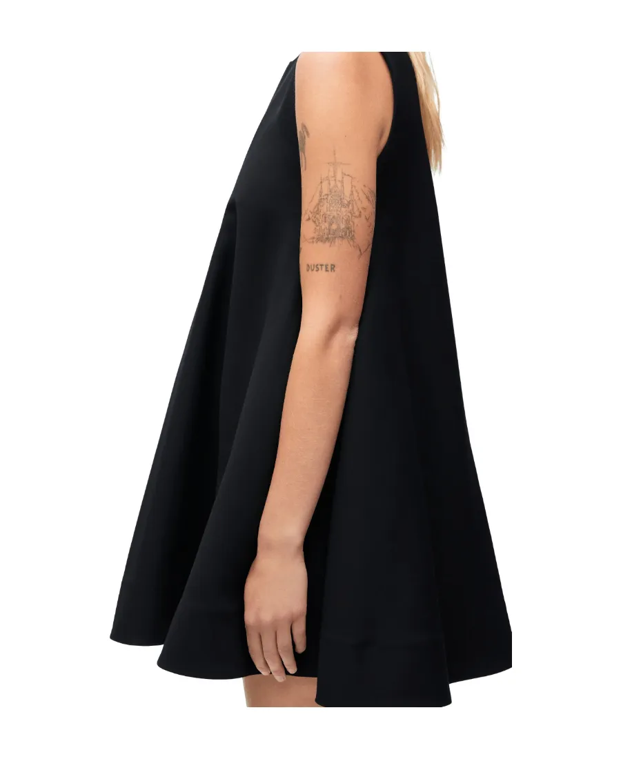 Mini Dress In Silk And Wool