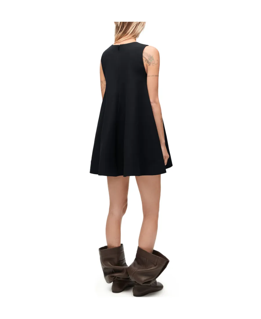 Mini Dress In Silk And Wool