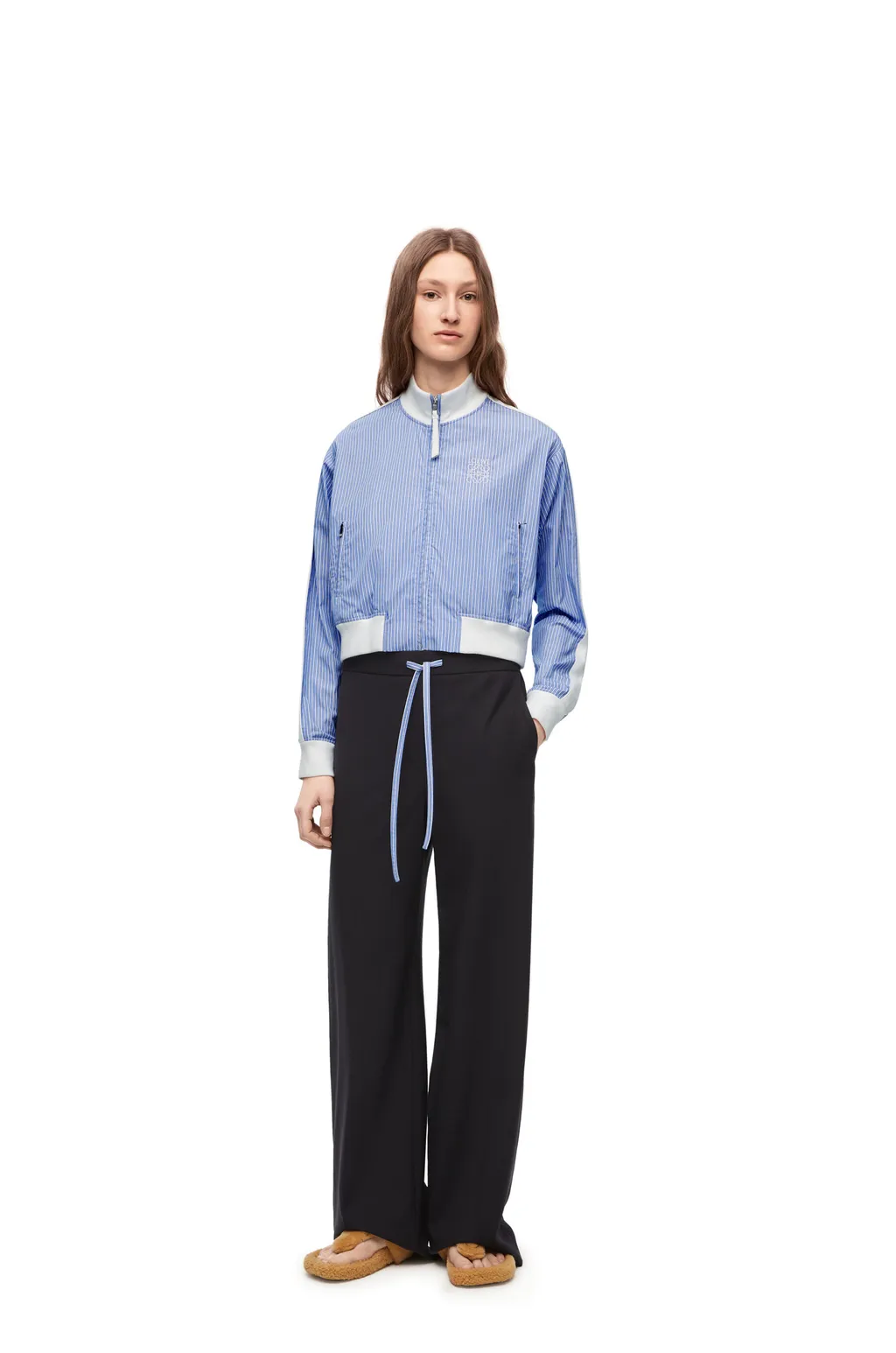 Tracksuit Jacket In Striped Cotton