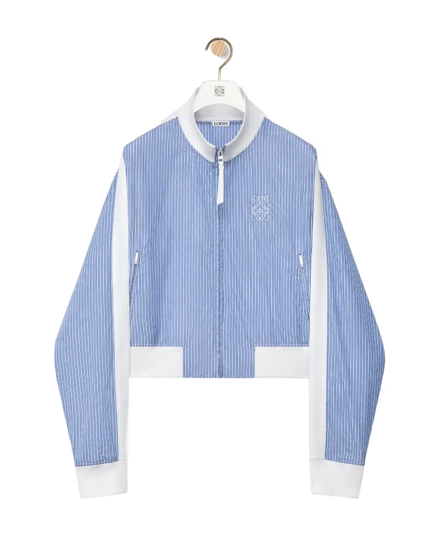 Tracksuit Jacket In Striped Cotton