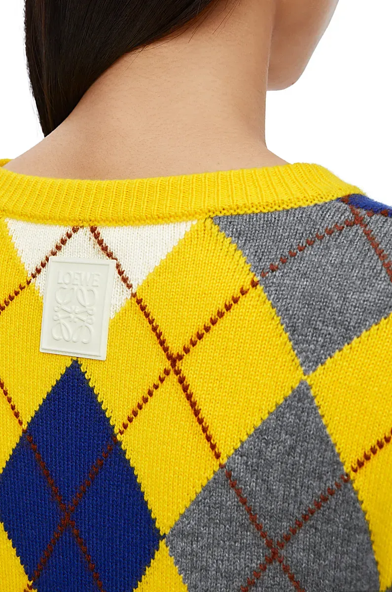 Argyle Crewneck Knitted Jumper