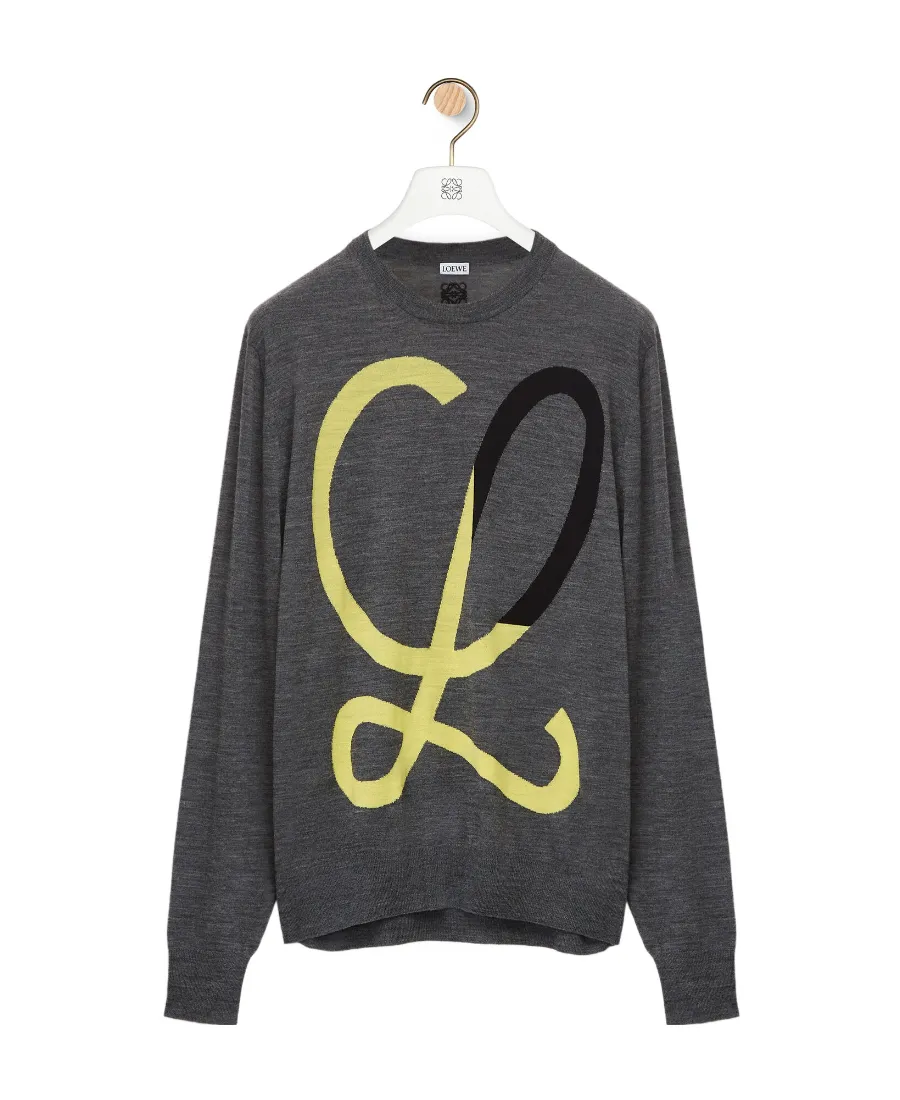 L Intarsia Wool Sweater