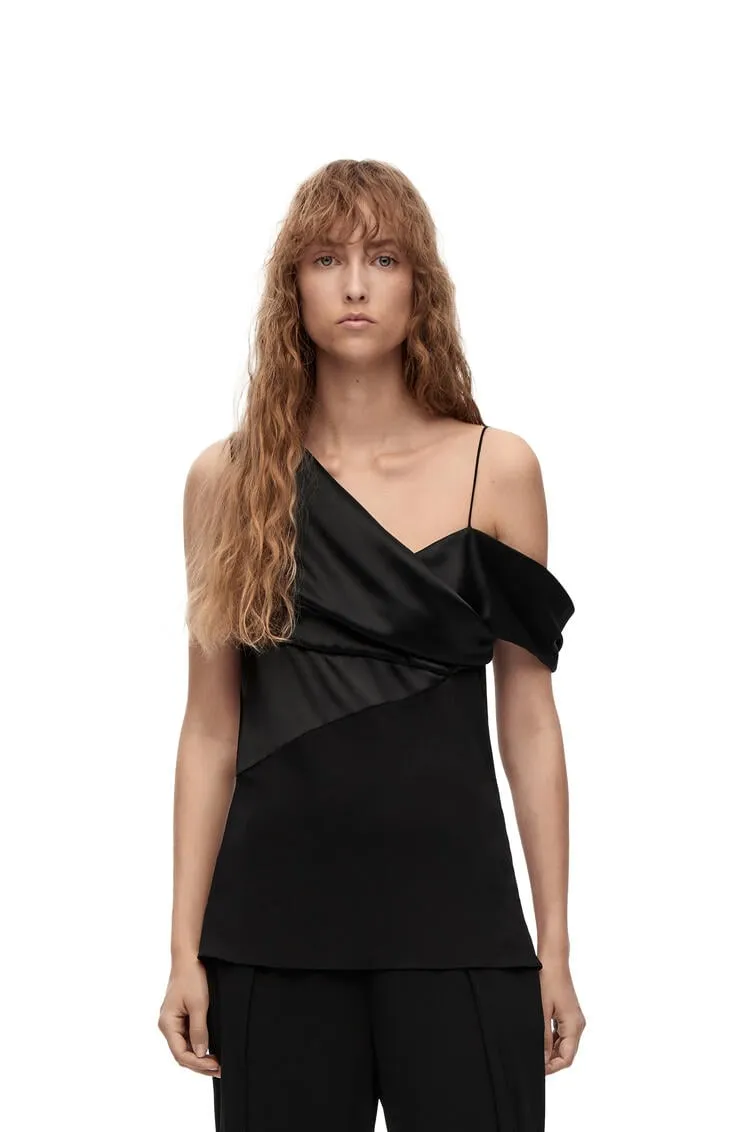 Draped Top In Satin And Crepe Jersey