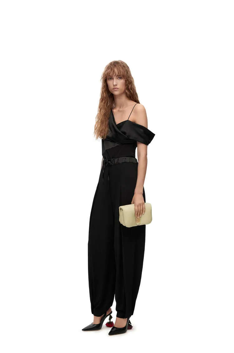 Draped Top In Satin And Crepe Jersey