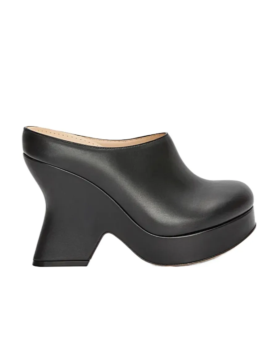 Terra Wedge Clog In Calfskin