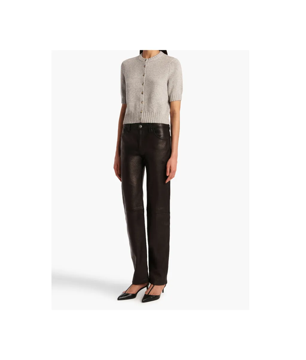 Short-Sleeve Button-Up Cardigan