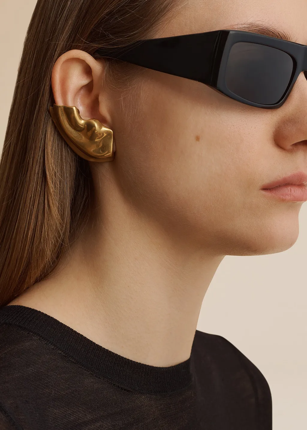 Nail And Button Earrings