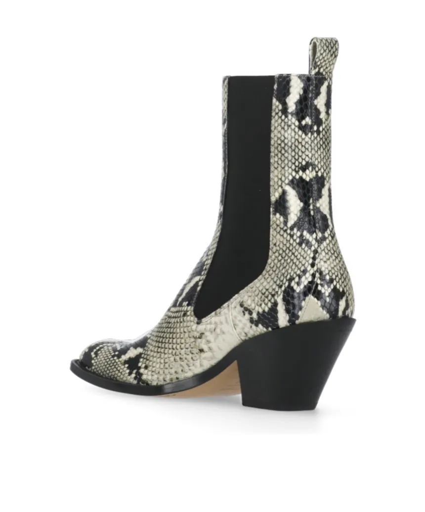 Embossed Ankle Boots
