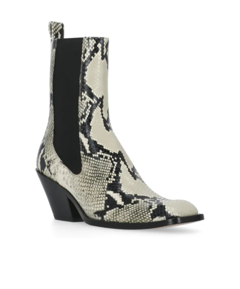 Embossed Ankle Boots