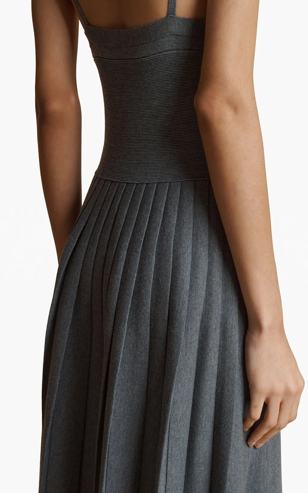 Elio Spaghetti Strap Pleated Dress