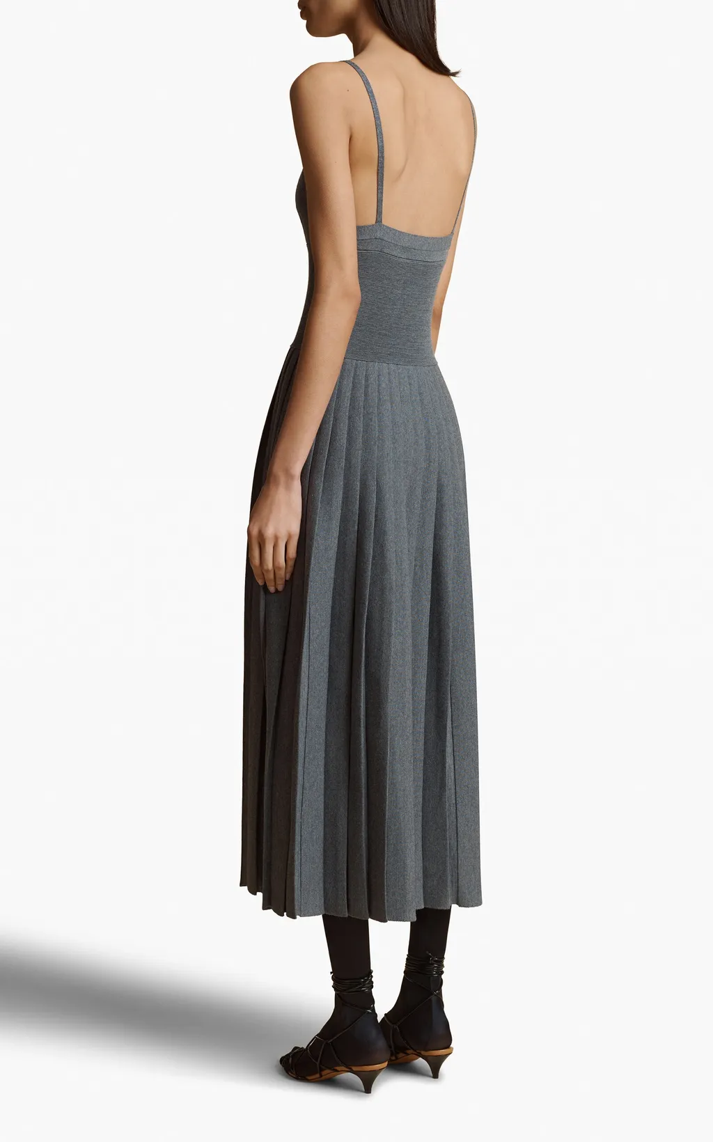 Elio Spaghetti Strap Pleated Dress