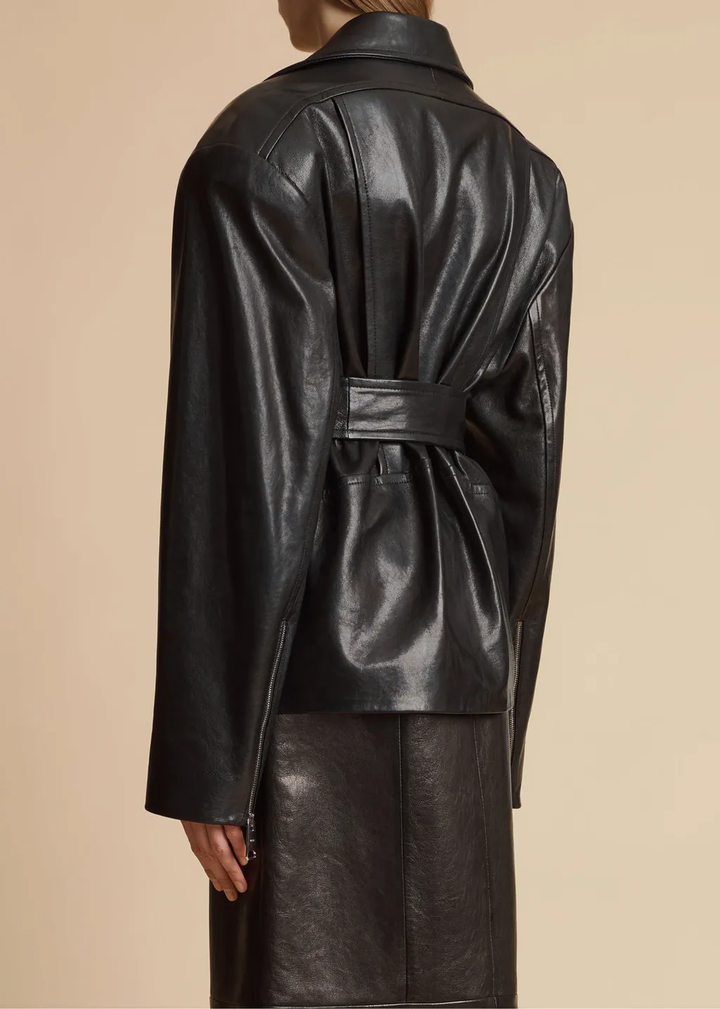 Fabbie Belted Leather Jacket