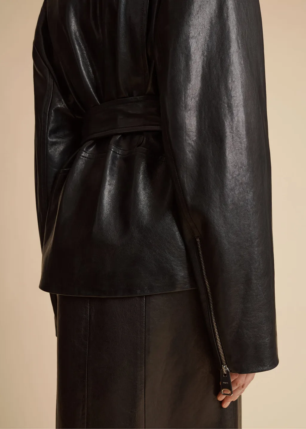 Fabbie Belted Leather Jacket
