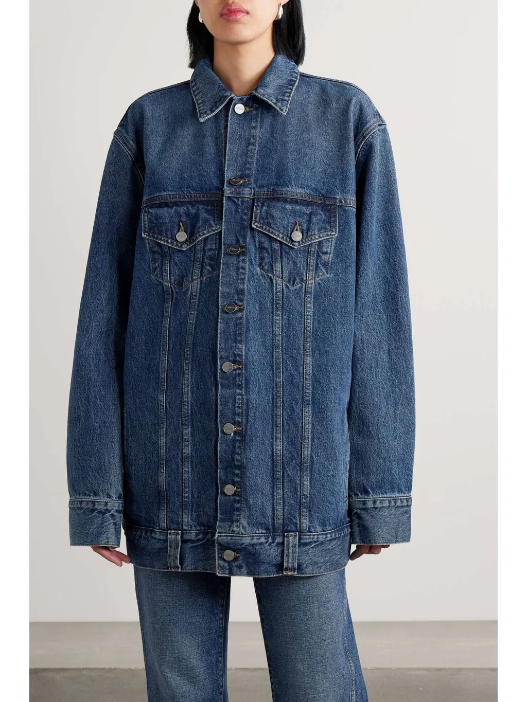 Long-Sleeved Denim Coat