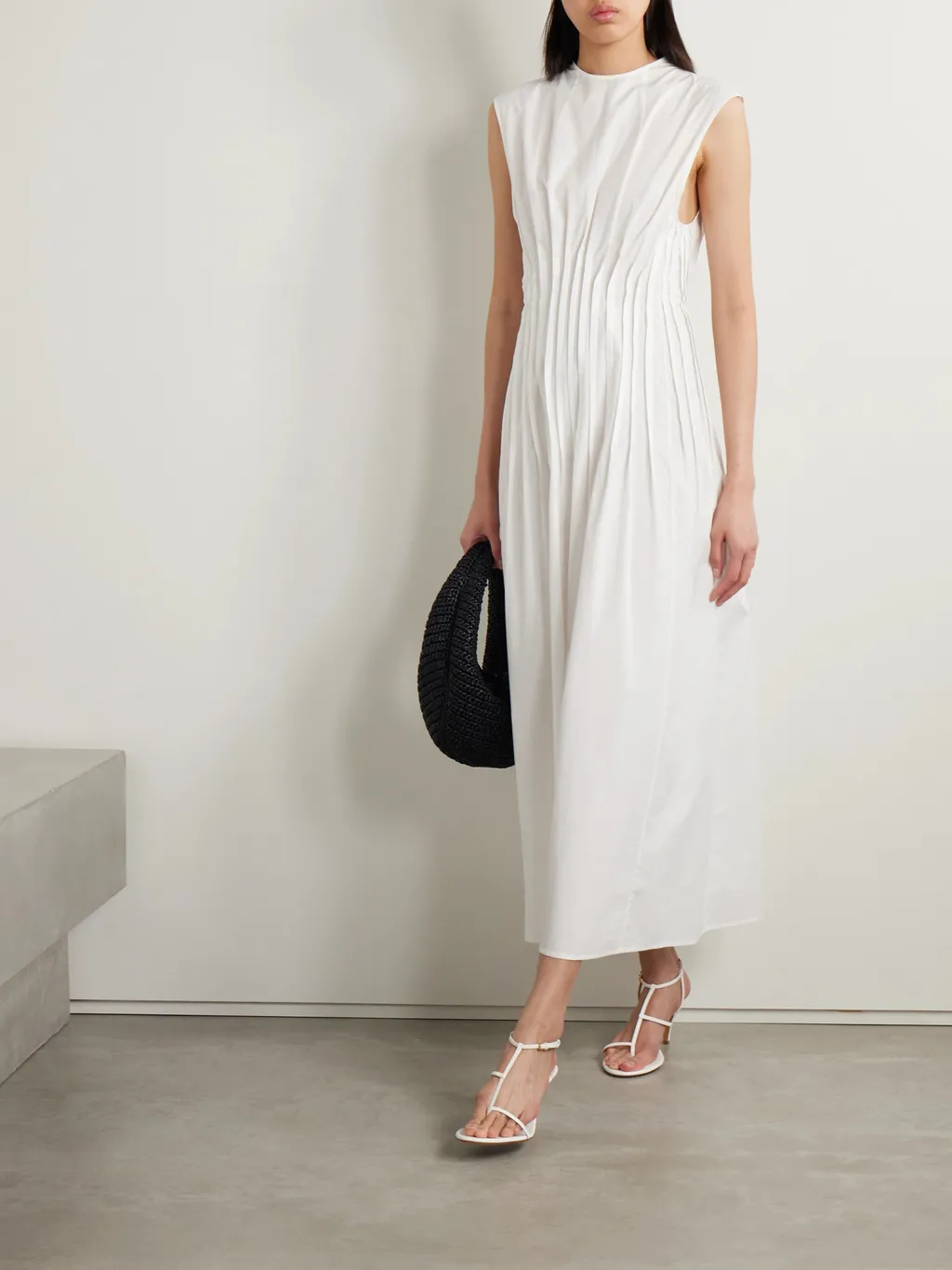 The Wes Pintuck-Detail Midi Dress