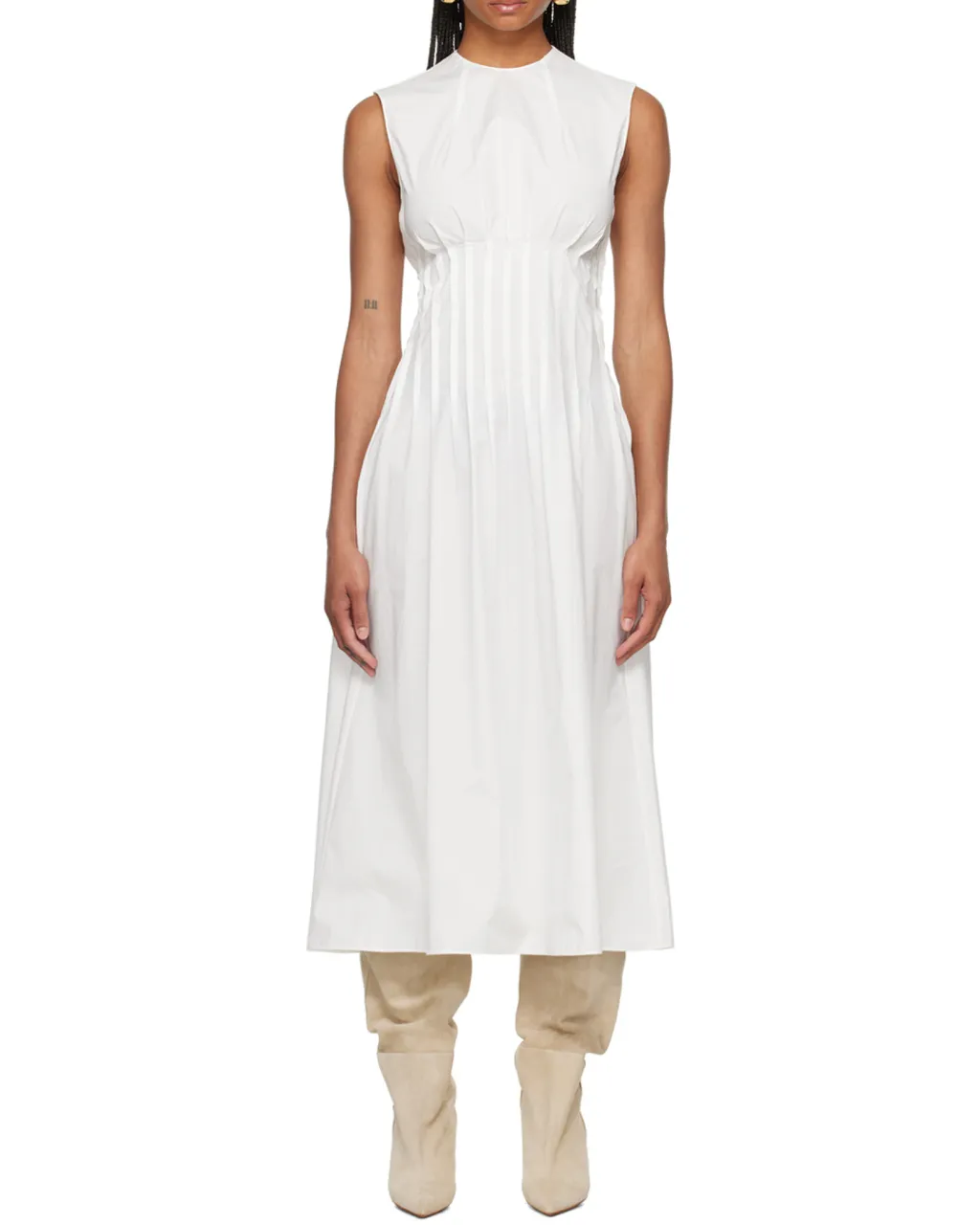 The Wes Pintuck-Detail Midi Dress