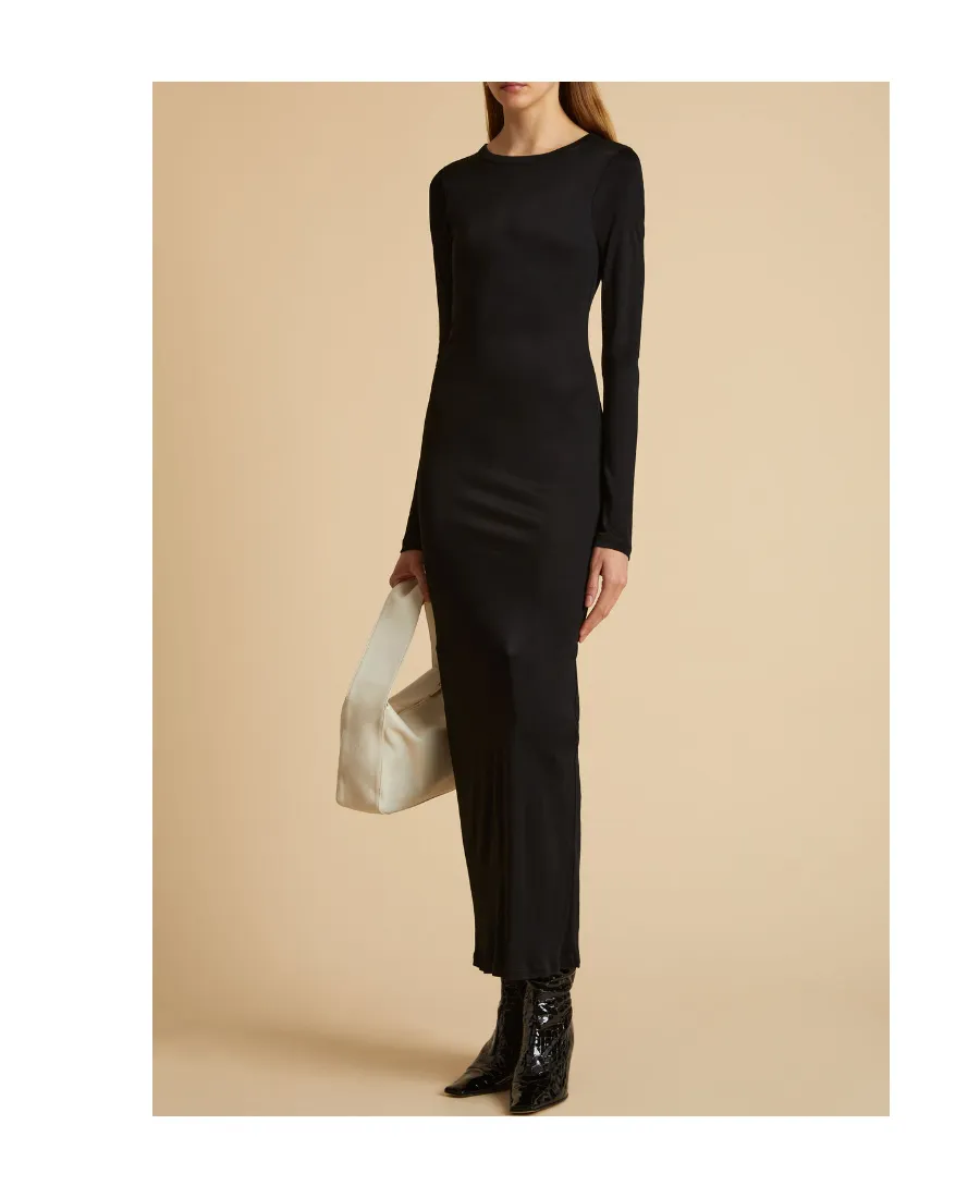 Long-Sleeved Round-Necked Dress