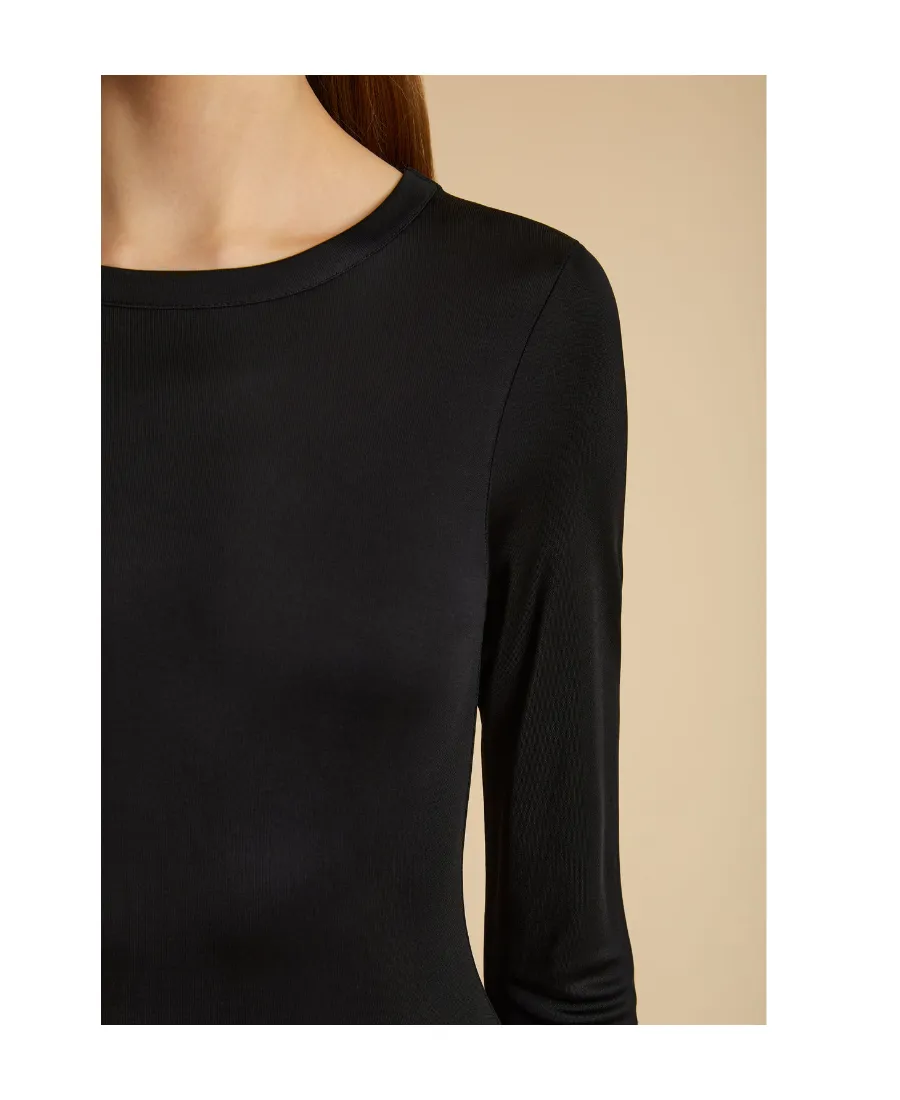 Long-Sleeved Round-Necked Dress