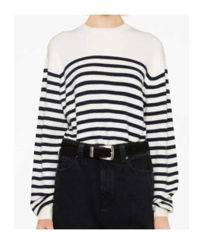 Striped Crewneck Knit Sweater