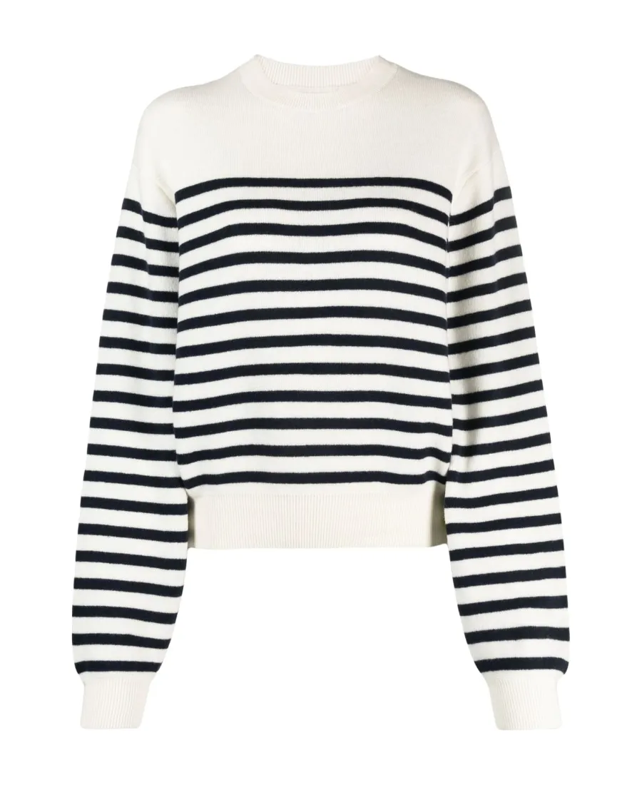 Striped Crewneck Knit Sweater