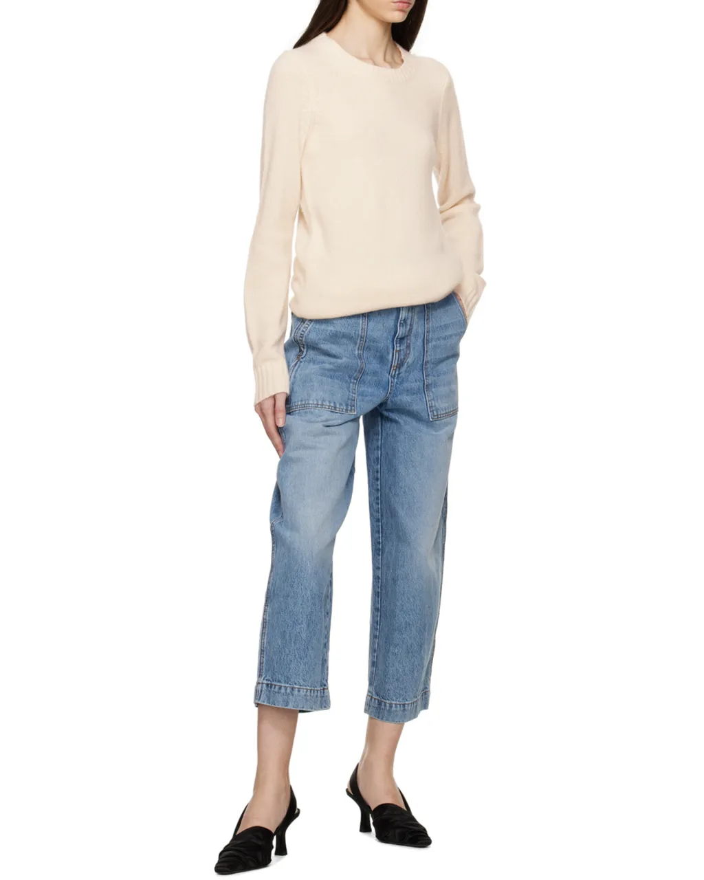 High-Waist Cropped Jeans