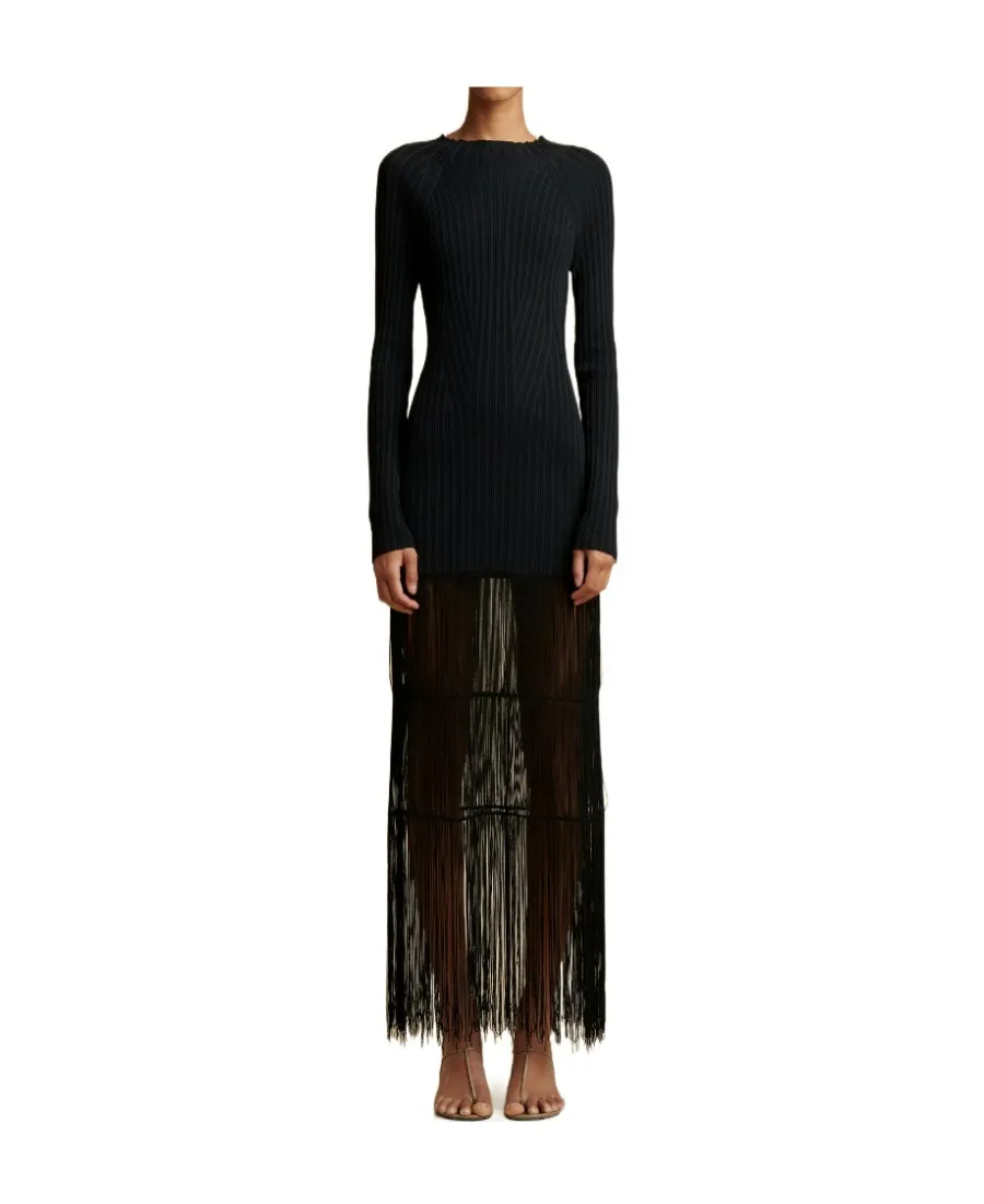 Cedar High Neck Fringed Dress
