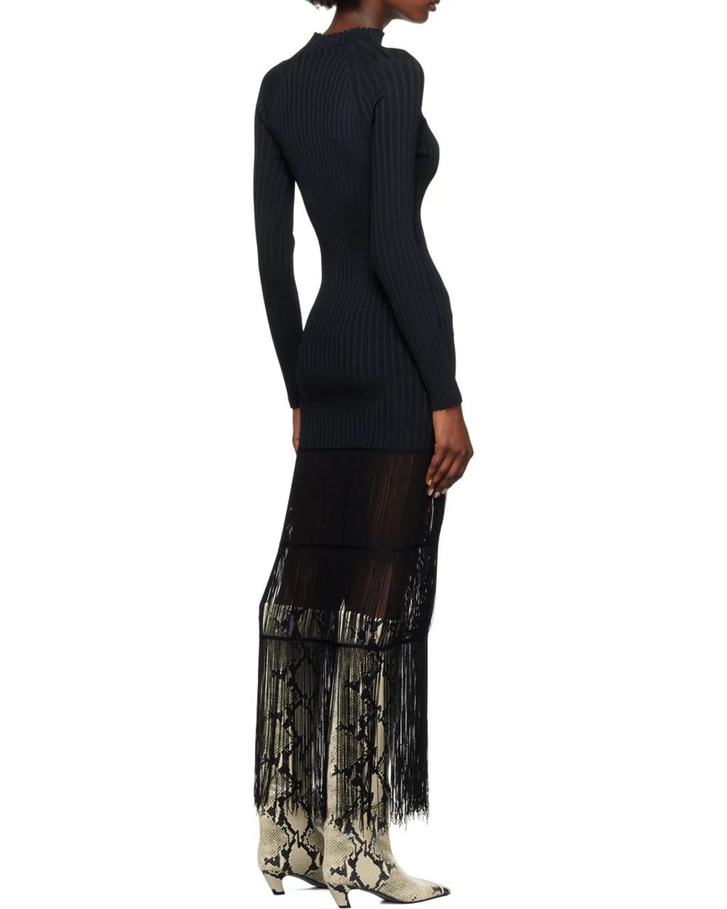 Cedar High Neck Fringed Dress
