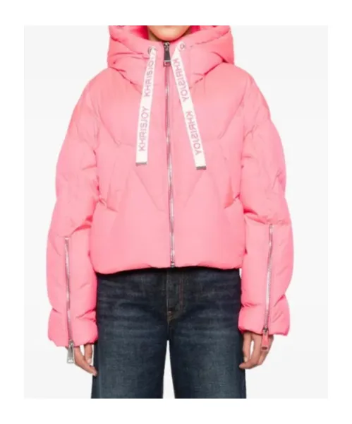 Long-Sleeved Hooded Down Jacket