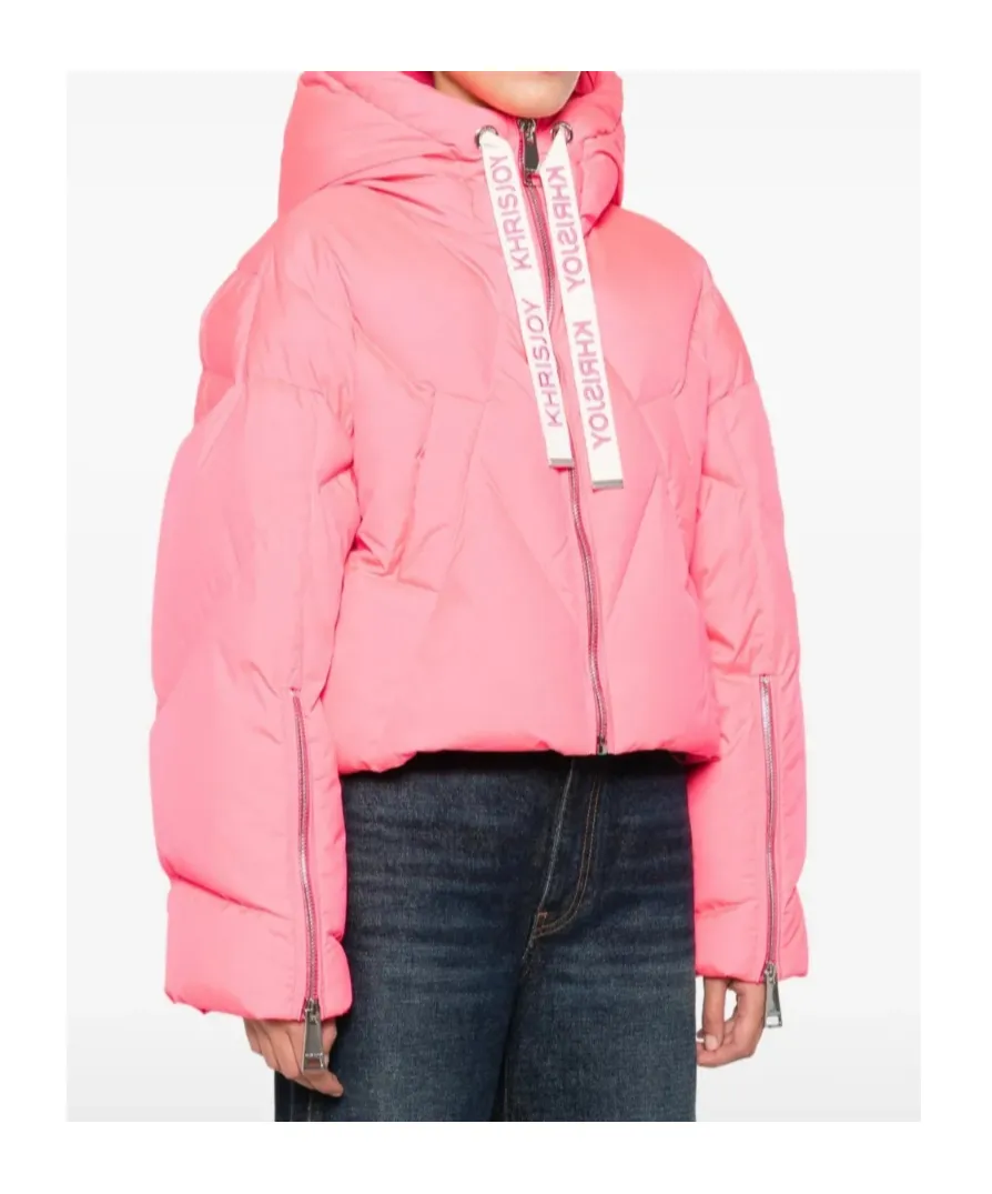 Long-Sleeved Hooded Down Jacket