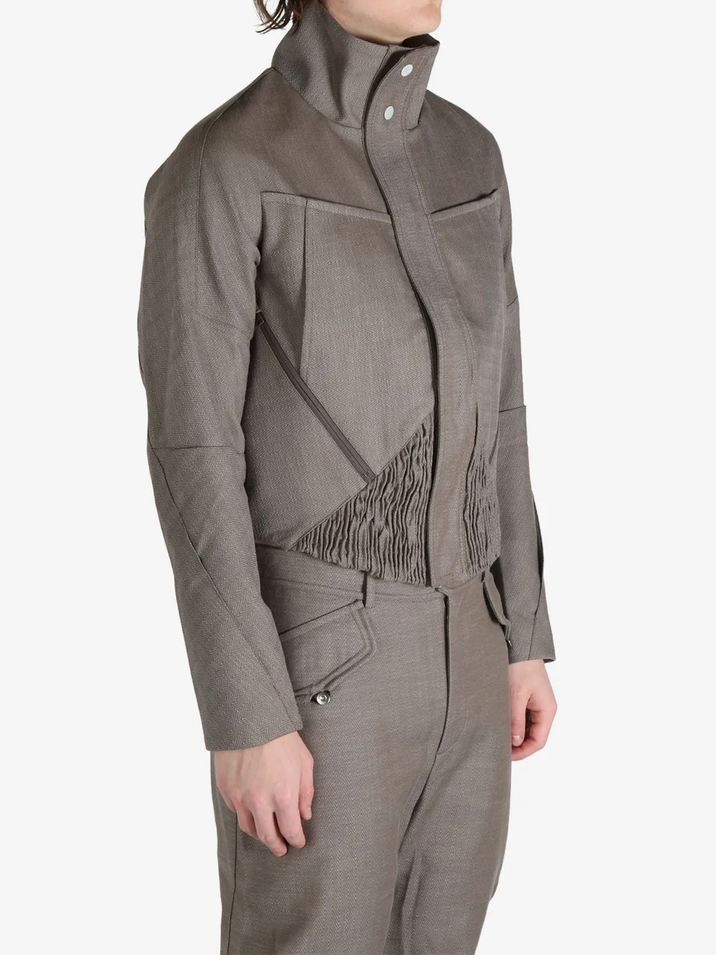 Ruched-Detailing Jacket