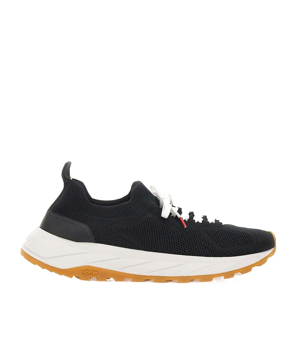 Leather-Insert Sneakers
