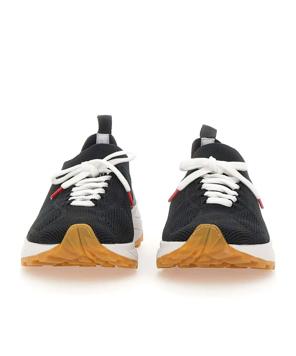 Leather-Insert Sneakers