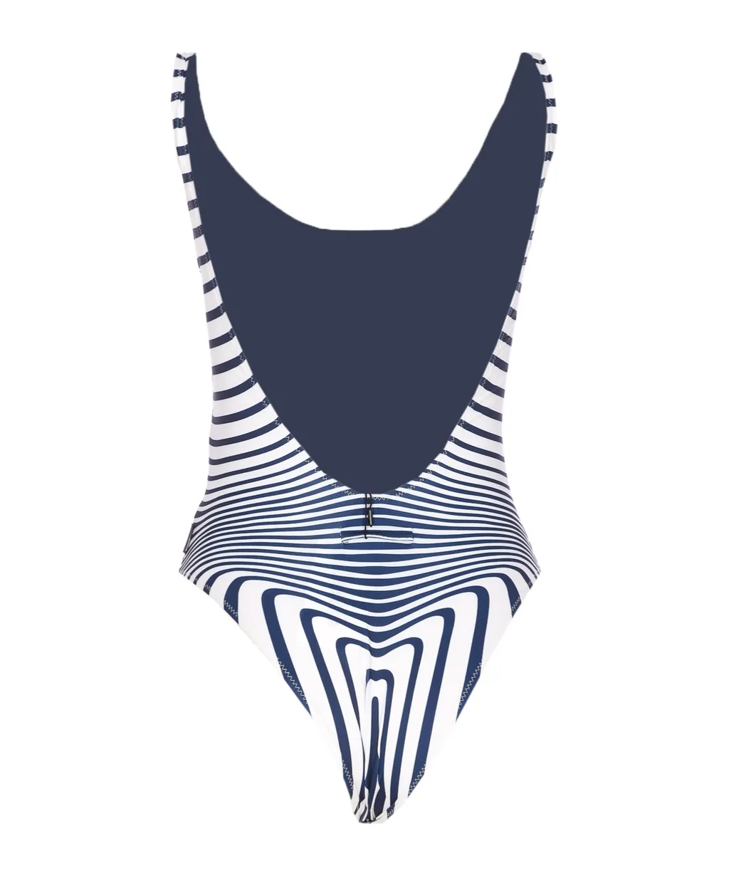 Striped One-Piece Beachwear