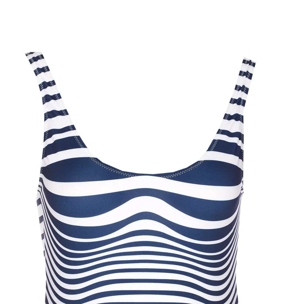 Striped One-Piece Beachwear