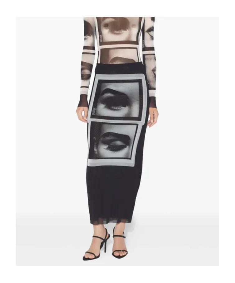 Patterned Midi Skirt