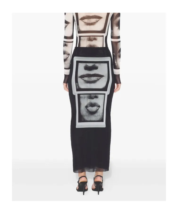 Patterned Midi Skirt