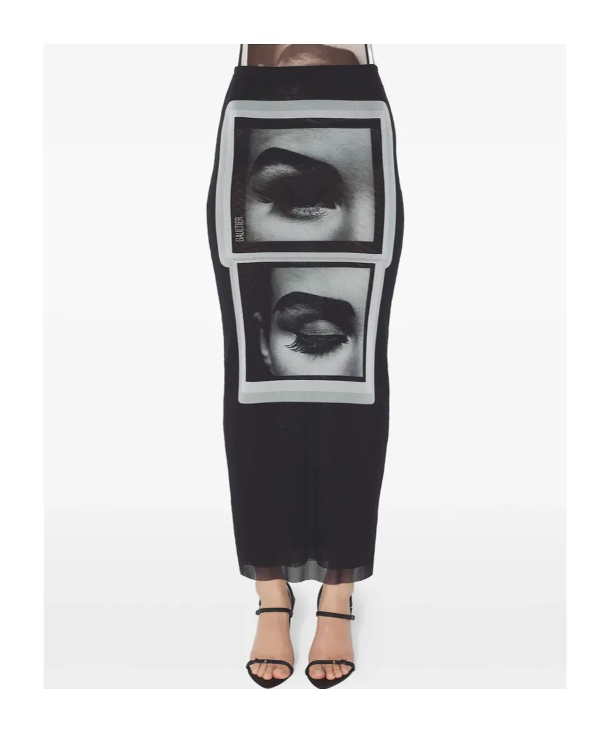 Patterned Midi Skirt