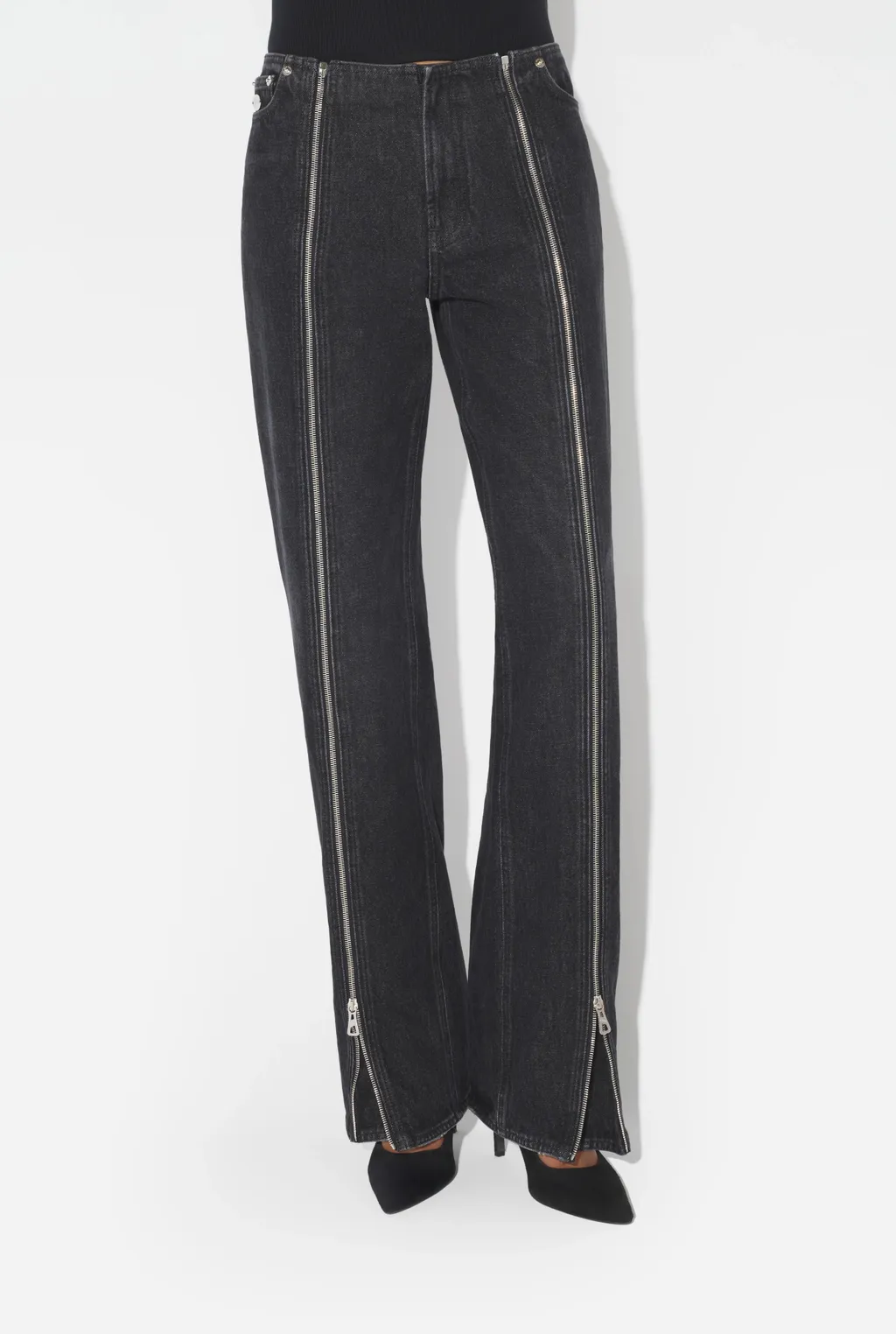 Denim Front Zipped Trouser